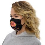 LOVE flower blk Premium face mask