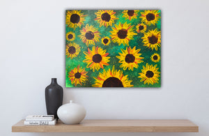 Sunflowers on 20x24 stretched canvas